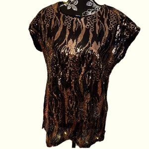 Cable and Gauge Boatneck Sequin Shirt